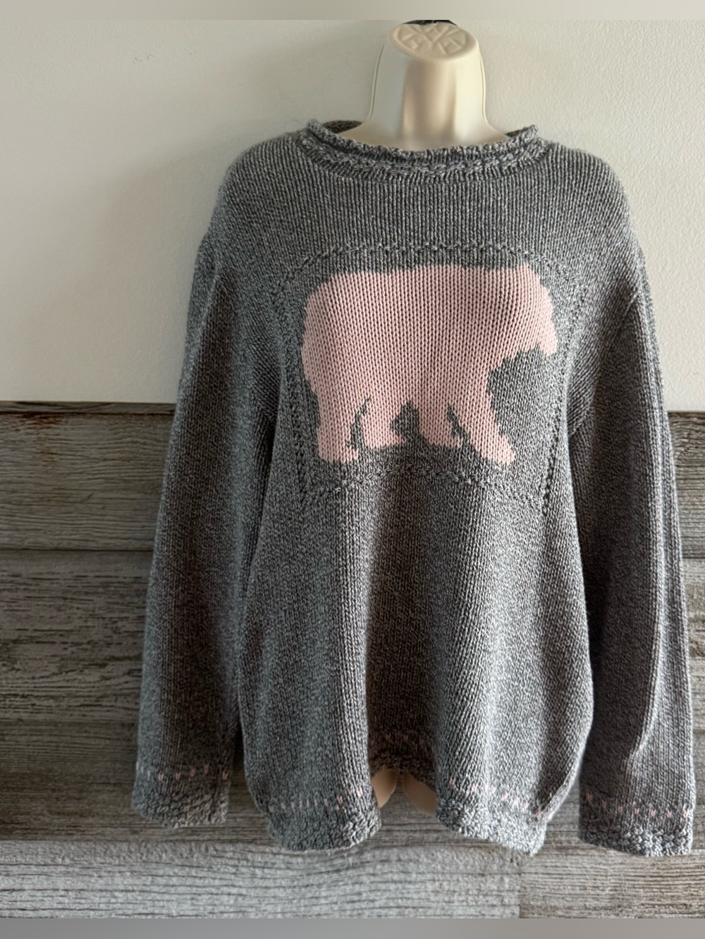 Vintage Cotton Country Parkhurst Polar Bear Sweater XL Made in Canada (R1)